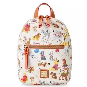 Dooney & Bourke Disney Christmas Backpack Santa Tails Holiday Dogs Faux Leather